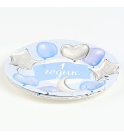 Посуда одноразовая бумажная для праздника «1 годик», 6 стаканов, 6 тарелок 10821146