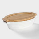Форма для запекания 1,2 л (28.4×16.3×6.2 см) с бамбуковой крышкой, керамика, белая BellaTenero  (5457071) 