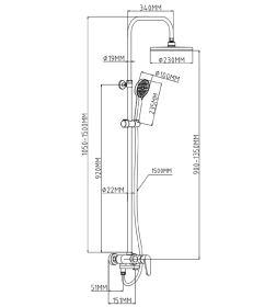 Душевая система со смесителем Esko Kazan White ST225KZW