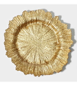 Тарелка-блюдо подстановочное «Сияние», d=34х3 см, стекло, золото Magistro