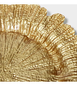 Тарелка-блюдо подстановочное «Сияние», d=34х3 см, стекло, золото Magistro