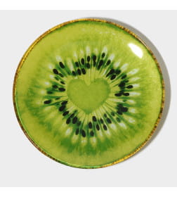 Тарелка «Романтичный киви», d=18 см, стекло, зелёная Доляна