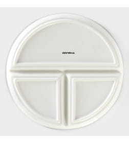 Тарелка для правильного питания «Гарвардская №1», d=23 см, 3 секции, фарфор, белая Доляна