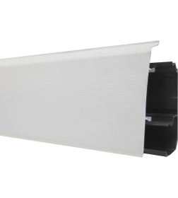 Плинтус ПВХ напольный 67мм со съемной панелью LL001 Белый с тиснением 2,2 м