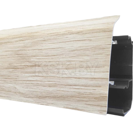 Плинтус ПВХ напольный 67мм со съемной панелью LL003 Дуб молочный 2,2 м