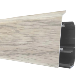 Плинтус ПВХ напольный 67мм со съемной панелью LL004 Аруша светло-серый 2,2 м