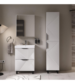 Тумба напольная Volna Geometry 60.2Y белый с умывальником Lake 60 tnGEOMETRY60.2Y-01-1