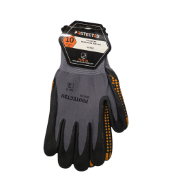 Перчатки нейлоновые с точечным нитриловым покрытием PROTECT2U R10