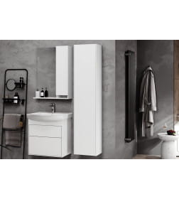 Шкаф навесной зеркальный Belux Клермонт В 70 Ш Белый глянцевый