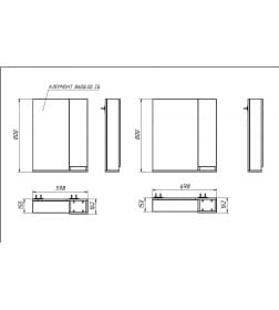Шкаф навесной зеркальный Belux Клермонт В 70 Ш Белый глянцевый
