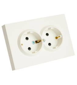 Розетка 2-я с з/ш, с/з 250В,16А Эмили RST16-5114-01 белый фарфор Stekker 49882