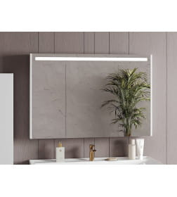 Шкаф навесной зеркальный Belux Бристоль ВШ 120 Белый глянцевый