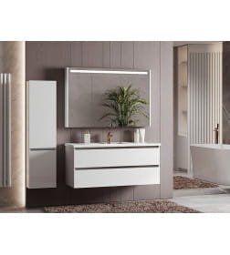 Шкаф навесной зеркальный Belux Бристоль ВШ 120 Белый глянцевый