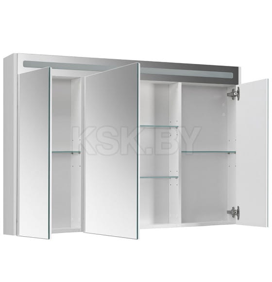 Шкаф навесной зеркальный Belux Бристоль ВШ 120 Белый глянцевый