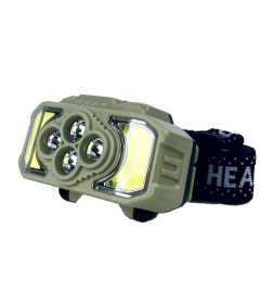 Фонарик налобный, аккум.,YM-HX-815S, 4XPE+2COB, Type-C, с датч.движ.