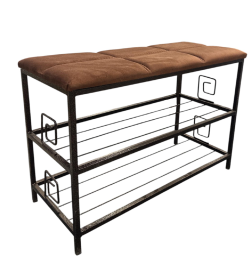 Подставка для обуви-банкетка Б-065 (велюр,коричневый)700х300х500мм