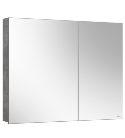 Шкаф навесной зеркальный Belux Стокгольм ВШ 90 Бетон Чикаго светло-серый