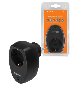 Сетевой фильтр 1 гнездо 2П+З с з/ш 16А 250В черный TDM SQ1806-0186