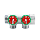 Коллектор регулирующий Varmega 1" на 2 выхода 1/2", хромированный VM14622 (VM14622) 