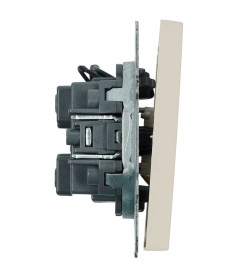 Выключатель 1-кл. c индикатором (мех-м)250В,10А Эмили RSW10-5101-08 кашемир, soft touch Stekker 49889