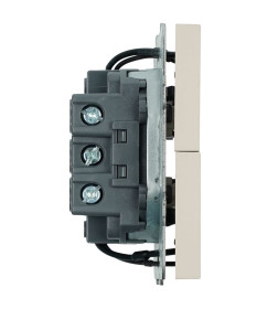 Выключатель 2-кл. c индикатором (мех-м)250В,10А Эмили RSW10-5102-08 кашемир, soft touch Stekker 49890