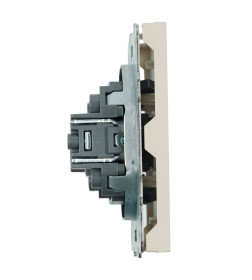 Розетка телевизионная 75 Ом 5-862МГц Эмили RST00-5108-08 кашемир, soft touch Stekker 49901