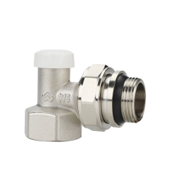 Клапан запорный радиаторный Varmega 3/4" угловой, с самоуплотняющимся полусгоном VM10213