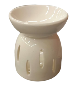 Аромалампа для эфирных масел «Кружево цветочное», керамика, белый, 8×6.5×6 см, МИКС