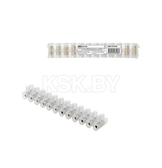 Зажим винтовой ЗВИ-20 полипропилен 1,5-6 мм2 12 пар 100°С белый TDM SQ0510-0044 (SQ0510-0044) 