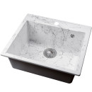 Мойка кухонная кварцевая Marblan CUBI белый мрамор