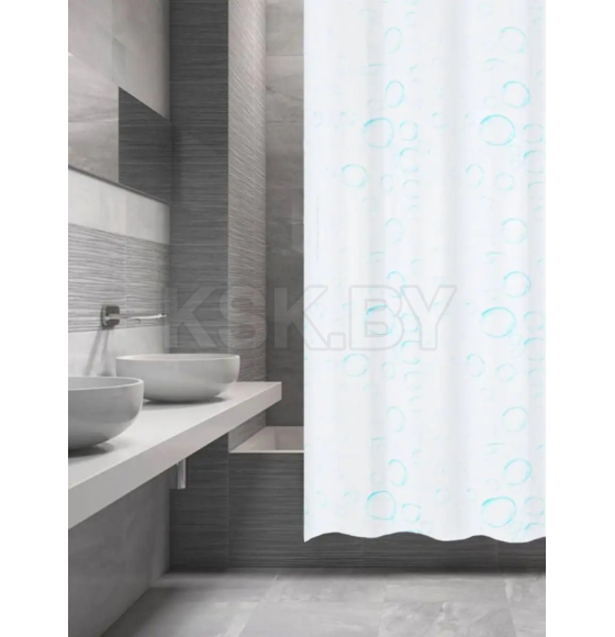 Штора для ванной 180х180 см бело-голубая Fashun A8813 (A8813) 