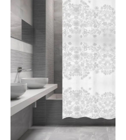 Штора для ванной 180х200 см цветочный орнамент Fashun A8814