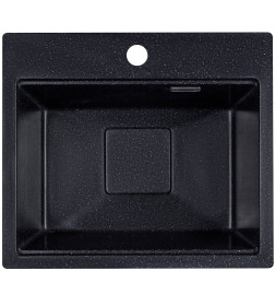 Мойка кухонная кварцевая Marblan COMFORT 48 черный в комплекте с коландером