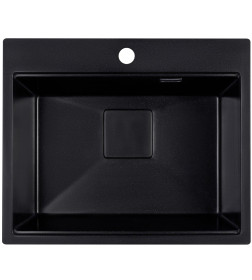 Мойка кухонная кварцевая Marblan COMFORT 60 оникс в комплекте с коландером чёрный