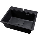 Мойка кухонная кварцевая Marblan COMFORT 60 оникс в комплекте с коландером чёрный