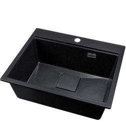 Мойка кухонная кварцевая Marblan COMFORT 60 оникс в комплекте с коландером чёрный