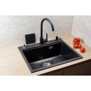 Мойка кухонная кварцевая Marblan COMFORT 60 оникс в комплекте с коландером чёрный