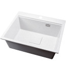 Мойка кухонная кварцевая Marblan COMFORT 60 серый в комплекте с коландером чёрный