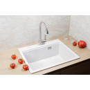 Мойка кухонная кварцевая Marblan COMFORT 60 серый в комплекте с коландером чёрный