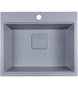 Мойка кухонная кварцевая Marblan COMFORT 60 серебро в комплекте с коландером серый