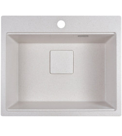 Мойка кухонная кварцевая Marblan COMFORT 60 бежевый в комплекте с коландером чёрный