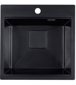 Мойка кухонная кварцевая Marblan COMFORT 50 оникс в комплекте с коландером чёрный