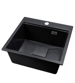 Мойка кухонная кварцевая Marblan COMFORT 50 оникс в комплекте с коландером чёрный