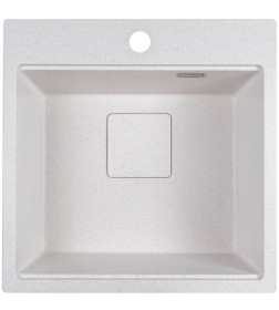 Мойка кухонная кварцевая Marblan COMFORT 50 бежевый в комплекте с коландером чёрный