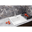 Мойка кухонная кварцевая Marblan COMFORT 50 иней в комплекте с коландером чёрный