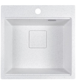 Мойка кухонная кварцевая Marblan COMFORT 50 серый в комплекте с коландером чёрный