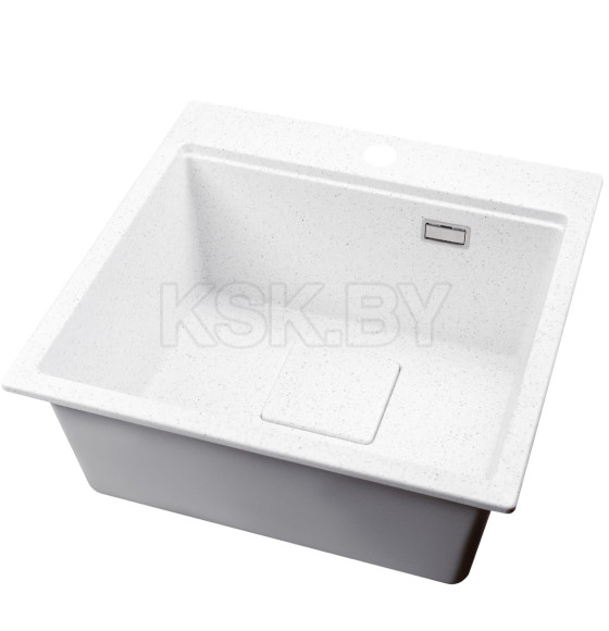 Мойка кухонная кварцевая Marblan COMFORT 50 серый в комплекте с коландером чёрный