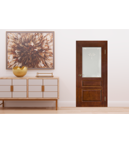 Дверь МОДЕЛЬ №5  остекленная (коньяк) 2000х600х40мм