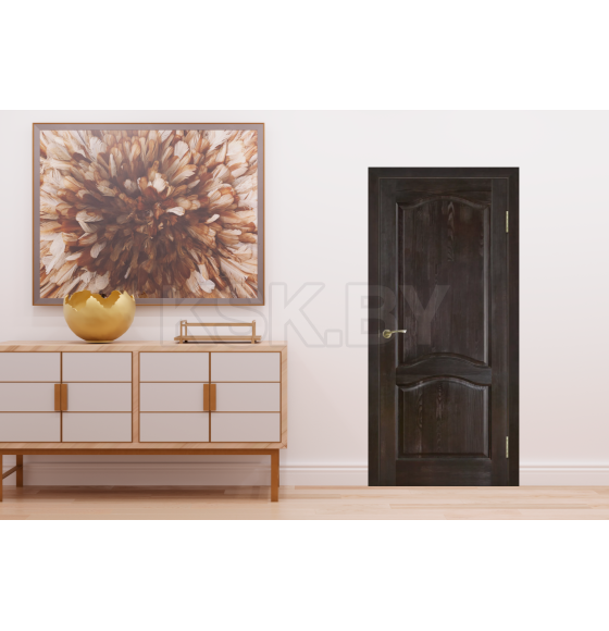 Дверь МОДЕЛЬ №7  глухая (темный лак) 2000х800х40мм