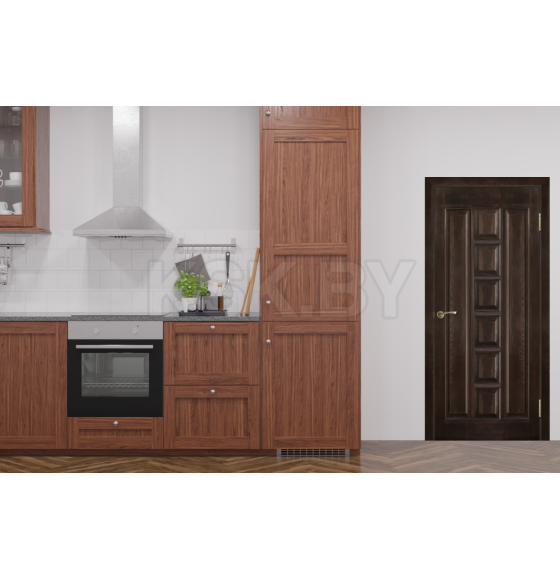 Дверь МОДЕЛЬ №11  глухая (темный лак) 2000х900х40мм